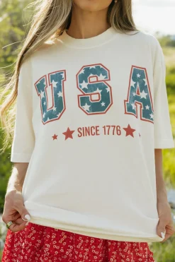 JADE BY JANE USA 1776 Tee-Ivory White New