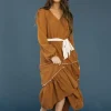 In February Valeria Dress-Chestnut/Cream Brown Hot