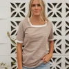 Dongguan Huoyoung Apparel Co Virginia Top-Mocha/Ivory New