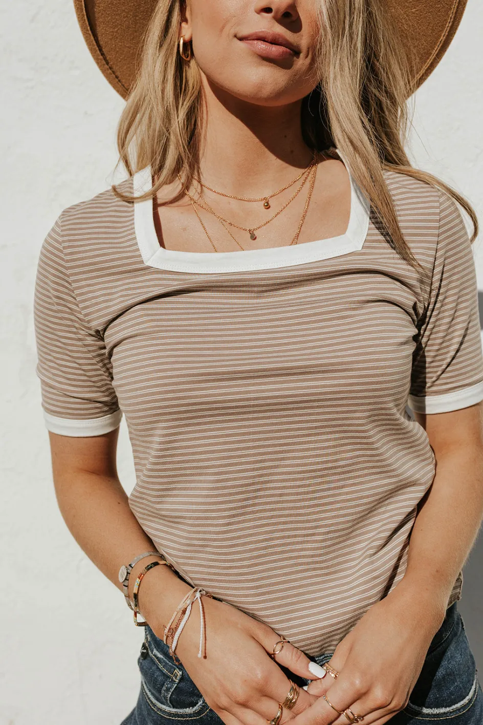 Dongguan Huoyoung Apparel Co Virginia Top-Mocha/Ivory New
