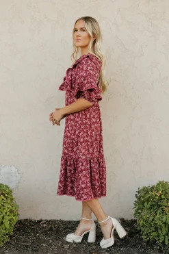 Dongguan Huoyoung Apparel Co Viviana Dress-Berry Multi Red Fashion