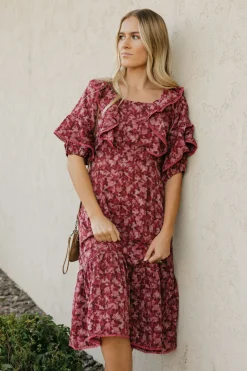 Dongguan Huoyoung Apparel Co Viviana Dress-Berry Multi Red Fashion