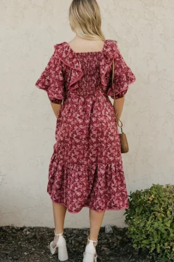 Dongguan Huoyoung Apparel Co Viviana Dress-Berry Multi Red Fashion