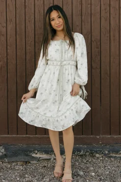 Polagram Whitley Dress-Sage Multi White Clearance