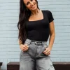 mittoshop Whitney Bodysuit-Black Outlet