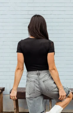 mittoshop Whitney Bodysuit-Black Outlet