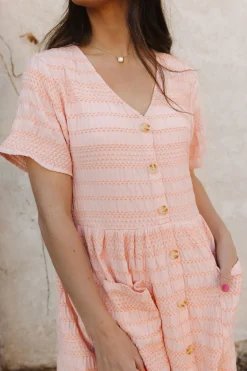 Polagram Whitney Dress-Peach Clearance