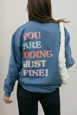 Speak by Design You Are Doing Just Fine Pullover-Indigo Blue Clearance